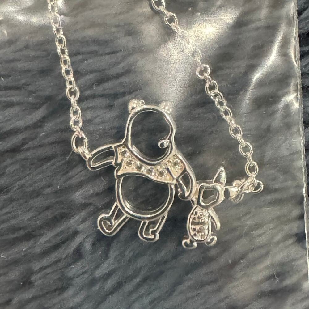 WINNIE THE POOH & PIGLET NIB Fine Silver Plated Pendant Necklace